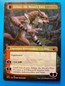 MTG 1x BORDERLESS Arlinn the Pack's Hope 279 Innistrad Midnight Hunt Magic x1 NM - Image 2
