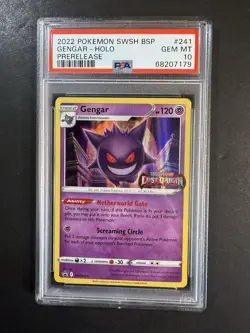 PSA 10 Gengar SWSH241 Lost Origin Stamped Black Star Promo Pokemon Prerelease - Image 1