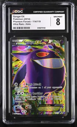 CGC 8 Gengar EX 2014 Phantom Forces 114/119 Ultra Rare Holo Pokemon Card - Image 1