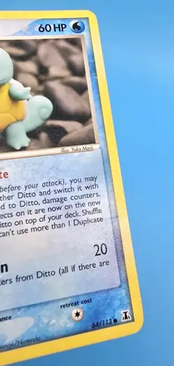 Ditto - 64/113 - (Squirtle) English Non Holo EX Delta Species Pokemon TCG LP - Image 3