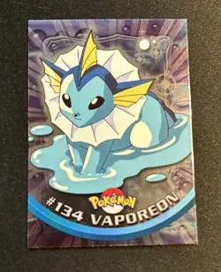 Vaporeon #134 Pokemon Topps Holo Foil Blue Logo TV Animation NM Vintage - Image 1