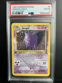 Pokemon TCG Gengar Fossil 1st Edition Holo Rare 5/62 1999 PSA 4 - Image 1