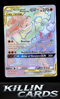 Marshadow & Machamp GX (Secret) 221/214 Pokemon Secret Rare SM - Unbroken Bonds - Image 1