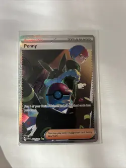 Pokemon TCG Penny Paldean Fates Trainer Holo Card 239/091 Illustration Rare - Image 1