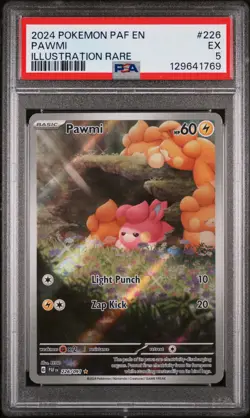 2024 POKEMON PAF EN-PALDEAN FATES ILLUSTRATION RARE #226 PAWMI PSA 5 - Image 1