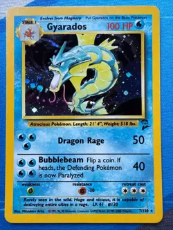 2000 Pokemon Gyarados #7/130 HOLO Base Set 2!! VINTAGE - Image 1