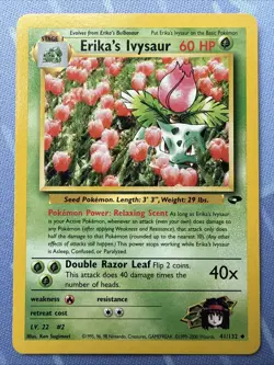 Erika’s Ivysaur #41 Non Holo - Gym Challenge VINTAGE 2000 Pokemon - Image 2