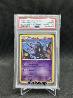 2011 Pokemon B & W 53/114 Whirlipede Holo Pokemon League PSA 10 Pop 9 - Image 1