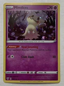 Pokemon Mimikyu 081/189 Darkness Ablaze Rare Cosmos Holo Swirl LP/NM - Image 1
