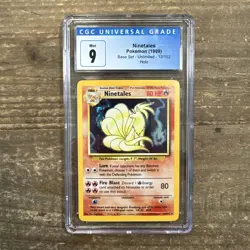 Pokemon TCG Ninetales Base Set CGC MINT 9 12/102 Holo Unlimited Holo Rare - Image 1