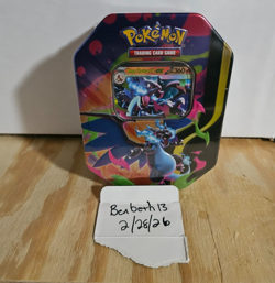 Pokemon Mega Charizard ex Factory Sealed Tin Box - Charizard X - 4 Booster Packs - Image 1