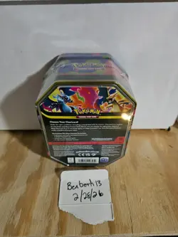 Pokemon Mega Charizard ex Factory Sealed Tin Box - Charizard X - 4 Booster Packs - Image 3