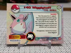 1999 Topps Pokemon #40 Wigglytuff (TV Animation Series 1) 3rd Prt Green Logo NM - Image 2