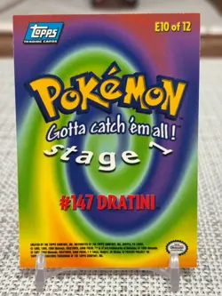 1999 Topps Pokemon The First Movie #E10 of 12 Dratini (Evolution) Blue Logo NM - Image 2