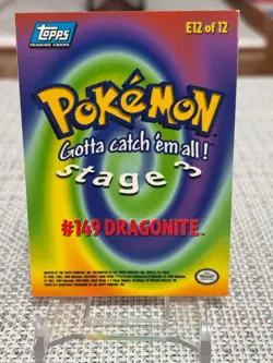 1999 Topps Pokemon The First Movie #E12 of 12 Dragonite (Evolution) Blue Logo LP - Image 2