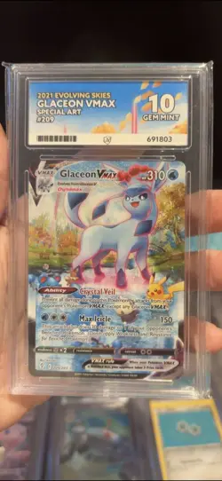 Pokemon TCG Glaceon VMAX Evolving Skies 209/203 Holo - ACE 10 GEM MINT - Image 1