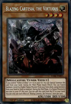 Blazing Cartesia, the Virtuous 1st Ed Secret Rare DABL-EN011 Yu-Gi-Oh! - Image 1