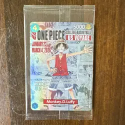 One Piece Monkey D. Luffy US Voyage Promo Card P-055 Bandai Namco Foil - Image 1