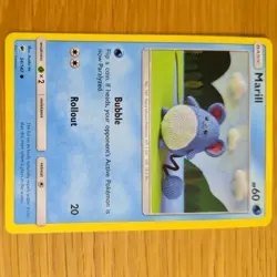 MARILL 34/147 POKEMON CARD (BURNING SHADOWS SET) KNITTED CROCHET ASAKO - Image 2