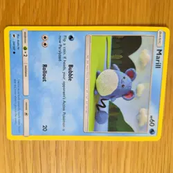 MARILL 34/147 POKEMON CARD (BURNING SHADOWS SET) KNITTED CROCHET ASAKO - Image 3