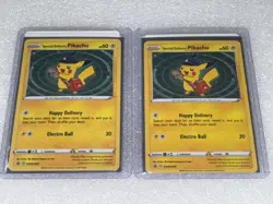 Pokemon center Special Delivery Pikachu SWSH074 Promo Pokemon Card Holo swirl - Image 3