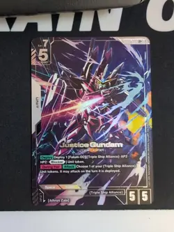 Justice Gundam - GD01-066 - LR+ Alt Art - Newtype Rising - Gundam Card Game TCG - Image 1