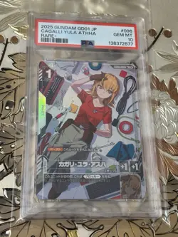 PSA 10 Japanese Gundam Card Game Cagalli Yula Athha R+ GD01-096 Newtype Rising - Image 1
