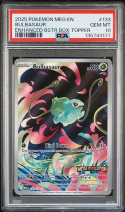 2025 POKEMON MEG EN-MEGA EVOLUTION ENHANCED BOOSTER BOX TOPPER BULBASAUR PSA 10 - Image 1