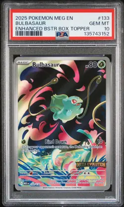 2025 POKEMON MEG EN-MEGA EVOLUTION ENHANCED BOOSTER BOX TOPPER BULBASAUR PSA 10 - Image 1