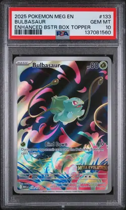 2025 POKEMON MEG EN-MEGA EVOLUTION ENHANCED BOOSTER BOX TOPPER BULBASAUR PSA 10 - Image 1