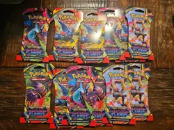 ##Pokemon TCG PHANTASMAL FLAMES Sleeved Booster Packs New Sealed Lot of 12 Packs - Image 1