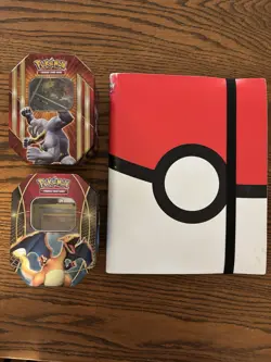 Collection Of Approximately 400 Pokemon Cards With Album And 2 Tin Boxes - Image 1
