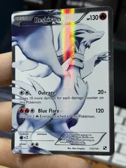#2 Reshiram 113/114 Black & White 2011 Full Art Holo Pokemon Card TCG - Image 4