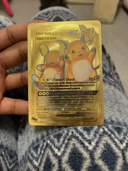 Pokemon TCG Raichu & Alolan Raichu GX Tag Team Full Art HP - Image 1