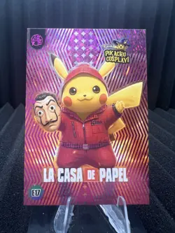 La Case De Papel (Pikachu) #E17 - Purple Holo Box Hit Pikachu Cosplay - Pokemon - Image 1