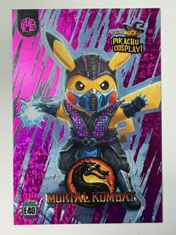 Mortal Kombat (Pikachu) #E40 - Purple Holo Box Hit - Pikachu Cosplay Pokemon - Image 1