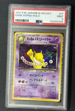 1997 P.M. Pokemon Japanese Rocket Dark Hypno Rare Holo #97 PSA 9 MINT - Image 1