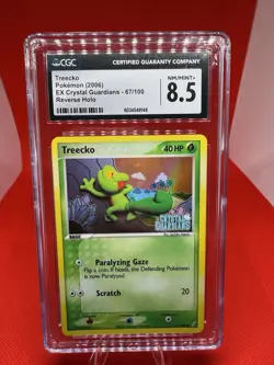 Pokemon Treecko 67/100 EX Crystal Guardian Reverse Holo Stamped CGC 8.5 MINT+ - Image 1
