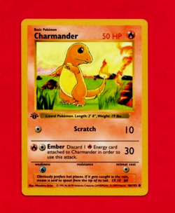 1999 Pokemon Charmander 46/102 First Edition Shadowless Base Set Single Card - Image 1
