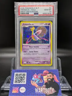 Pokemon Cresselia Great Encounters Holo Rare #2 PSA 10 Gem Mint - Image 1