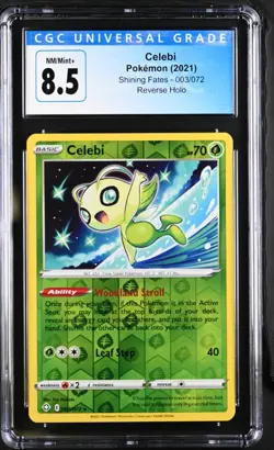2021 Pokemon TCG Celebi 003/072 Shining Fates Reverse Holo CGC 8.5 - Image 1