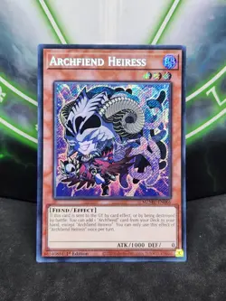 Yugioh Archfiend Heiress (Chibi Artwork) MZMU-EN066 Secret Rare 1st Edition NM - Image 1