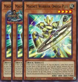 Yugioh! 3x Magnet Warrior Omega Plus MZMU-EN054 Super Rare 1st Ed NM - Image 1