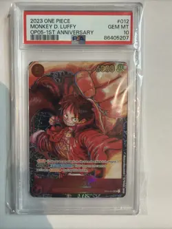 2023 One Piece OP05 Monkey D. Luffy 1st Anniversary ST01-012 PSA 10 English - Image 1