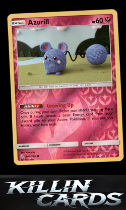 Reverse Holofoil Azurill 146/236 Pokemon Common SM - Cosmic Eclipse Card NM - Image 1