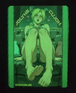 Jolyne Cujoh JoJo's Bizarre Adventure Custom Glow Waifu Card Feet Fan Art - Image 2