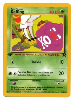 Pokemon Card: Koffing 58/82 Team Rocket Set 1st Edition! EXC - Image 1