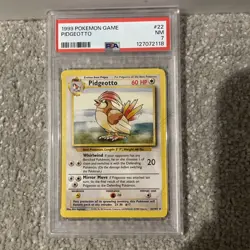 Pokemon TCG Pidgeotto Base Set Unlimited Rare Card 22/102 PSA 7 - Image 1