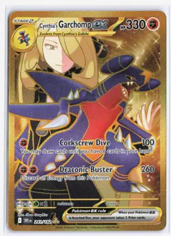 Cynthia’s Garchomp Ex 241/182 Destined Rivals Gold Hyper Rare Pokemon TCG NM/M - Image 1