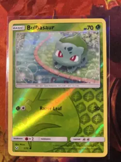 Bulbasaur Reverse Holo Pokemon TCG Shining Legends 1/73 LP - Image 1